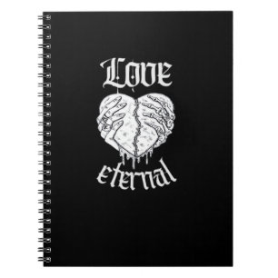 Skeleton Heart Hands Gothic Classic Look Notebook
