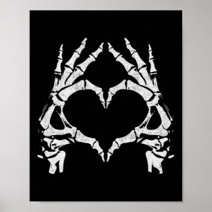 Skeleton Heart Hands - Halloween - Skeleton Hands  Poster