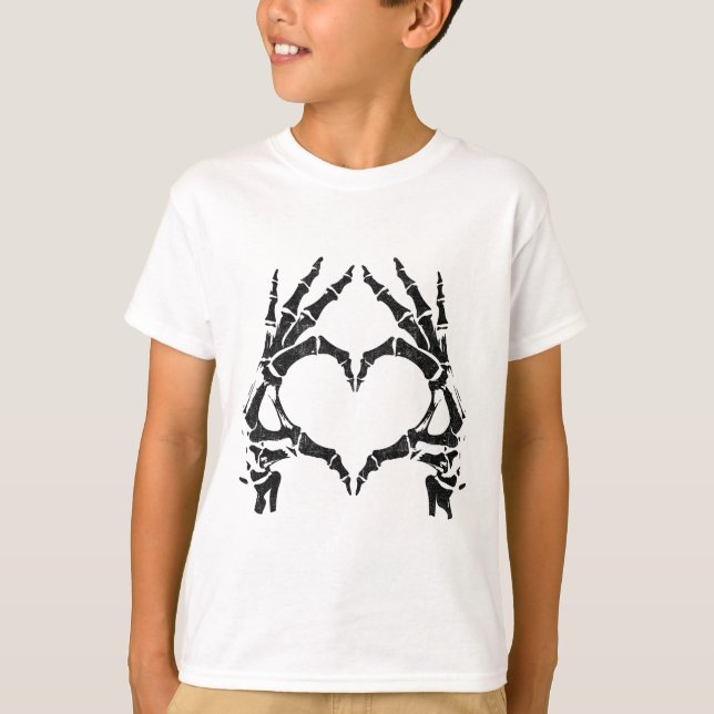 Skeleton Heart Hands - Halloween - Skeleton Hands  T-Shirt (Front)