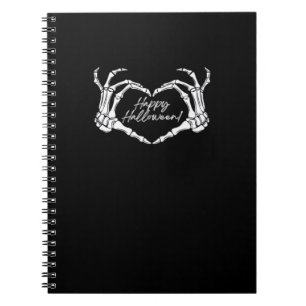 Skeleton Heart Hands, Happy Halloween Skeleton, Ha Notebook