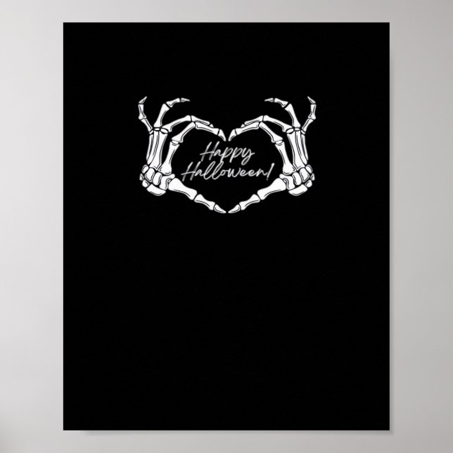 Skeleton Heart Hands, Happy Halloween Skeleton, Ha Poster (Front)