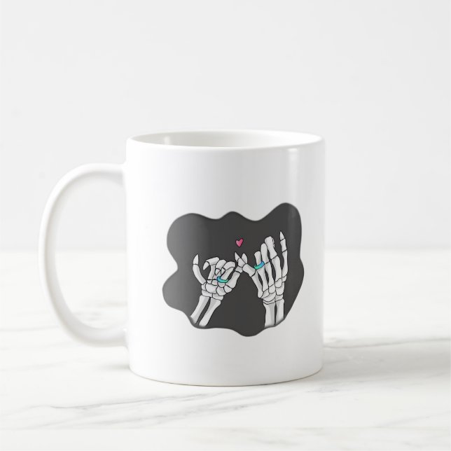 Skeleton Heart Hands  Promise Coffee Mug (Left)