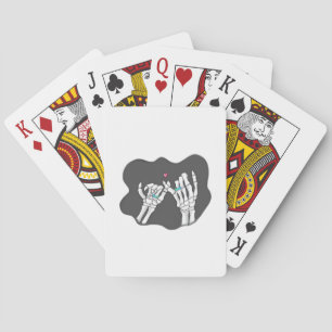 Skeleton Heart Hands Promise Playing Cards
