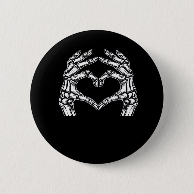 Skeleton Heart Hands Sign Halloween Costume Basic  6 Cm Round Badge (Front)