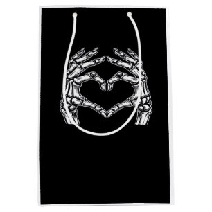 Skeleton Heart Hands Sign Halloween Costume Basic  Medium Gift Bag