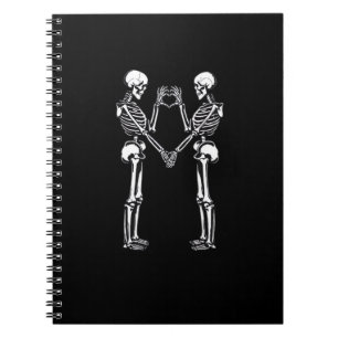 Skeleton Heart Hands Sign Halloween Costume Classi Notebook