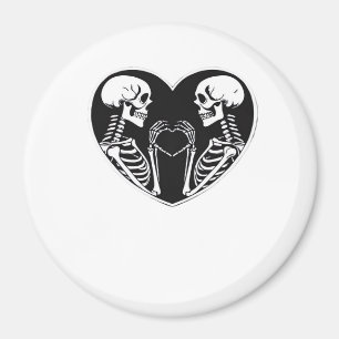 Skeleton Heart Hands Sign Halloween Costume Retro Magnet
