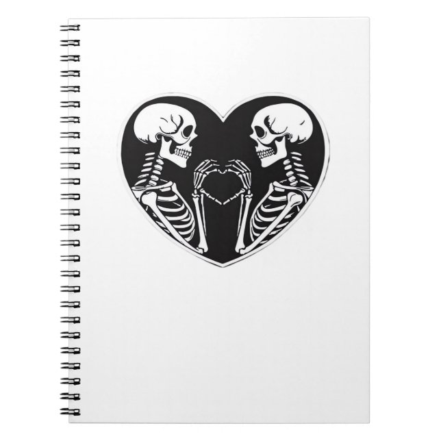Skeleton Heart Hands Sign Halloween Costume Retro  Notebook (Front)