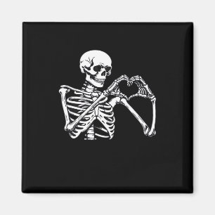 Skeleton Heart Hands Sign Halloween Costume Trendi Magnet
