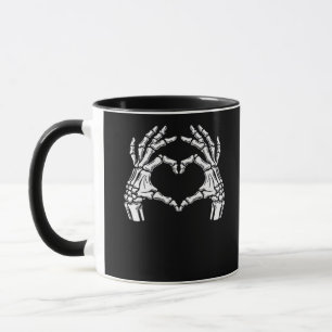 Skeleton Heart Hands Sign Halloween Costume Viral Mug