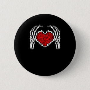Skeleton Heart Hands Sign Valentine's Day Cute Hea 6 Cm Round Badge