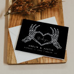 Skeleton Heart Hands Wedding Thank You Card<br><div class="desc">This gothic-inspired wedding thank you card features skeleton hands and a moody dark design. Edit most wording   ALL colours to make this moody wedding program fit your event needs   personal style. Select "personalise this template" to see all editing options :)-</div>