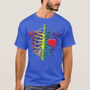 Skeleton Heart Rainbow Gay Pride LGBTQ LGBT Pride T-Shirt