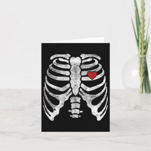 Skeleton Heart Rib Cage X-ray Adult Kids Fun Hallo Card