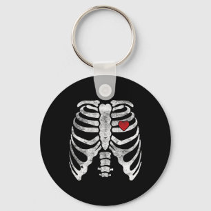 Skeleton Heart Rib Cage X-ray Adult Kids Fun Hallo Key Ring