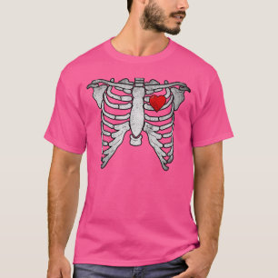 Skeleton Heart Rib Cage X Ray Adult Kids   Hallowe T-Shirt