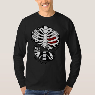 Skeleton Heart Rib Cage X Ray Adult Kids  Hallowee T-Shirt