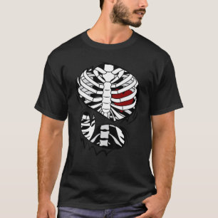 Skeleton Heart Rib Cage X Ray Adult Kids  Hallowee T-Shirt