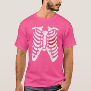 Skeleton Heart Rib Cage X Ray Adult Kids Hallowee T-Shirt
