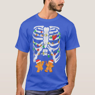 Skeleton Heart Rib Cage XRay Gingerbread Christmas T-Shirt