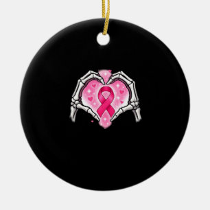 Skeleton Heart Ribbon Awareness Inspirational Desi Ceramic Tree Decoration
