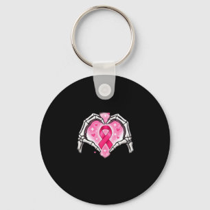 Skeleton Heart Ribbon Awareness Inspirational Desi Key Ring