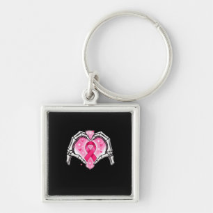Skeleton Heart Ribbon Awareness Inspirational Desi Key Ring