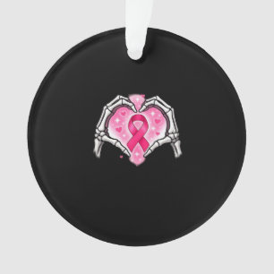 Skeleton Heart Ribbon Awareness Inspirational Desi Ornament