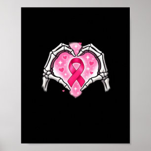 Skeleton Heart Ribbon Awareness Inspirational Desi Poster