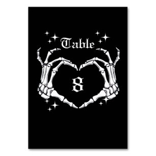  Skeleton Heart Shaped Hand Wedding  Table Number
