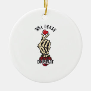 Skeleton Heart Till Death Do Us Part Ceramic Tree Decoration