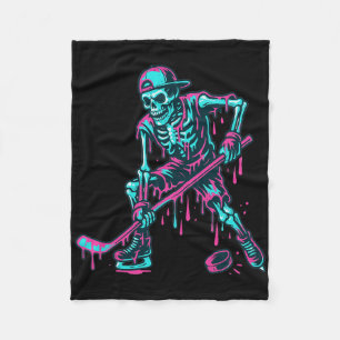 Skeleton Hockey Drip Boys Ice Cream Drip Youth Boy Fleece Blanket