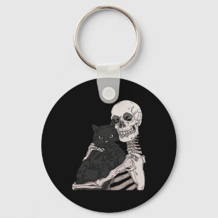 Skeleton Holding A Cat  Lazy Halloween Costume Sku Key Ring