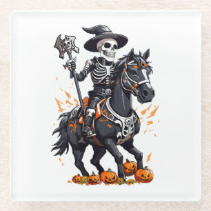 Skeleton Horse Rider Glass Coaster