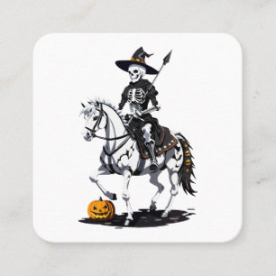 Skeleton Horse Rider - Halloween Skeleton Square Business Card