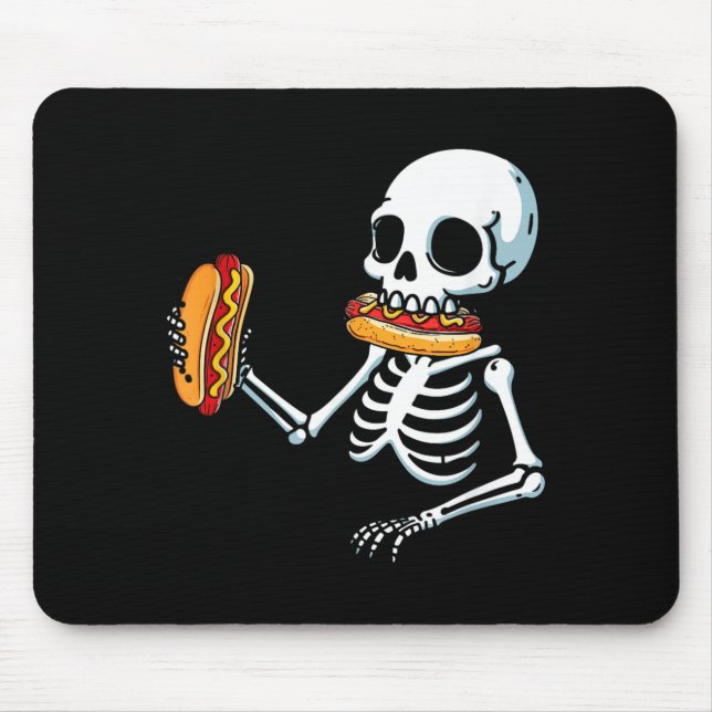 Skeleton Hot Dog Halloween Mouse Pad (Front)