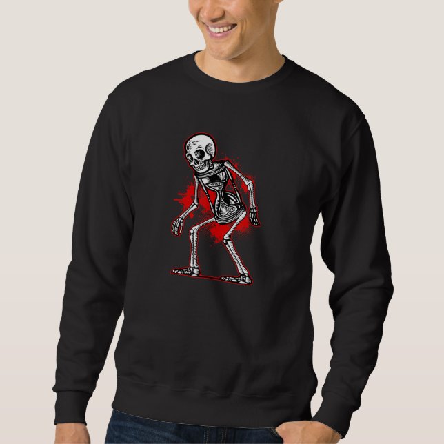 Skeleton Hourglass Sad Aesthetic Edgy Streetwear Sweatshirt (Front)