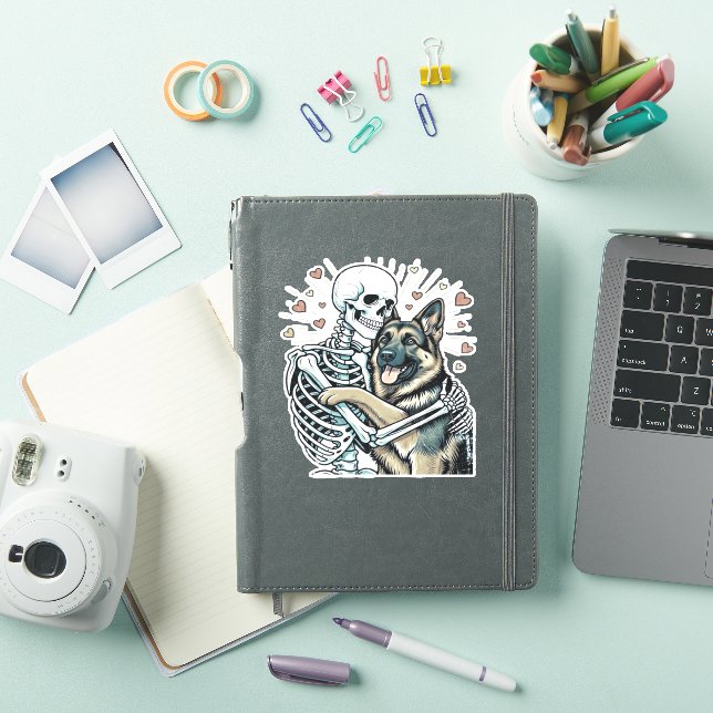 Skeleton Hugging a German Shepherd � Unique Gothic (iPad Cover)