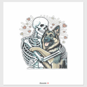 Skeleton Hugging a German Shepherd � Unique Gothic