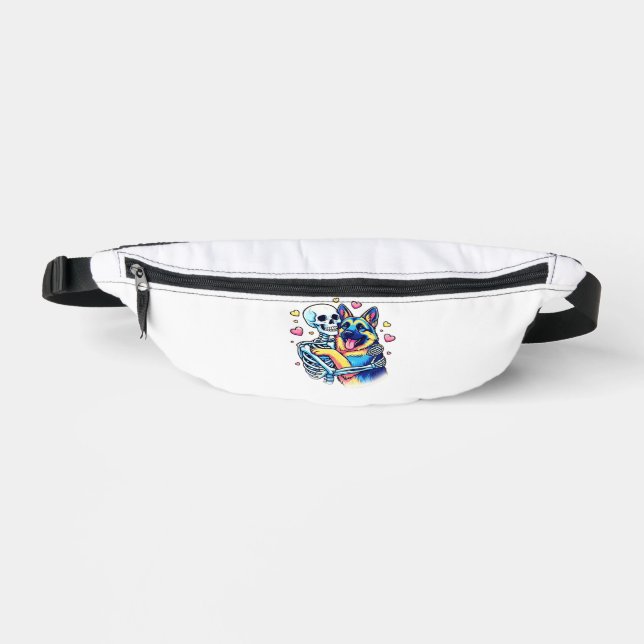 Skeleton Hugging a German Shepherd � Unique Gothic Bum Bags (Front)