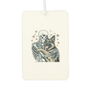Skeleton Hugging a German Shepherd � Unique Gothic Car Air Freshener