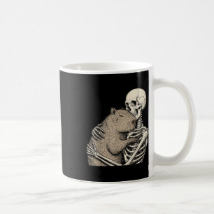 Skeleton Hugging Capybara Halloween Capy Lover Spo Coffee Mug