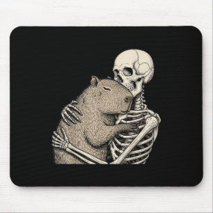 Skeleton Hugging Capybara Halloween Capy Lover Spo Mouse Pad