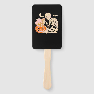 Skeleton Hugging Cat Halloween Cat Lover Cat Class Hand Fan