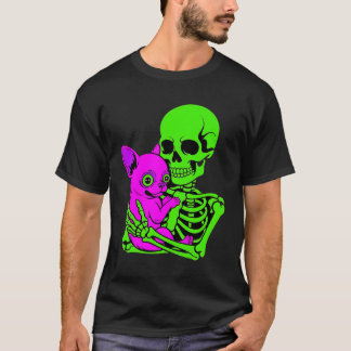 Skeleton Hugging Chihuahua | Cute Spooky Dog Lover T-Shirt