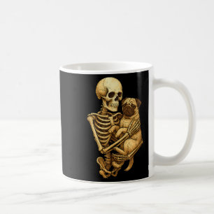 Skeleton Hugging Pug Halloween Pugs Lover Pug Mum Coffee Mug