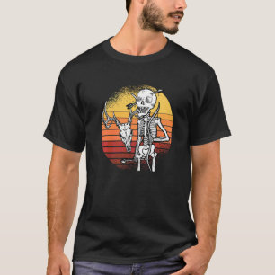 Skeleton Hunting Lazy Halloween Costume Retro Hunt T-Shirt
