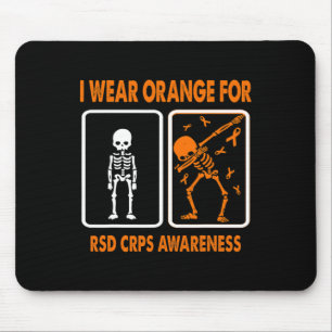 Skeleton I Wear Orange For RSD CRPS Awareness  Mouse Pad