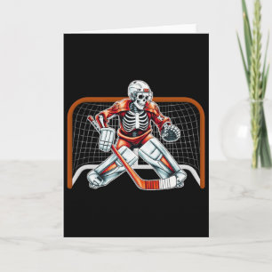 Skeleton Ice Hockey Goalie Halloween Costume Men B Card