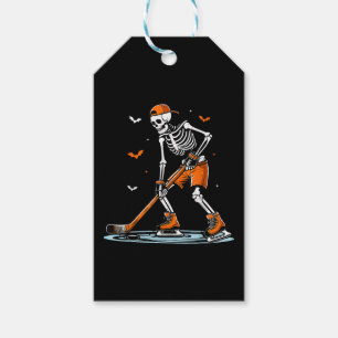 Skeleton Ice Hockey Halloween Boys Funny Halloween Gift Tags